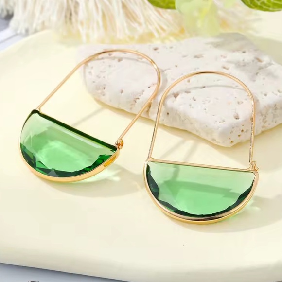 Anthropologie Green and Gold Earrings - Picture 6 of 6